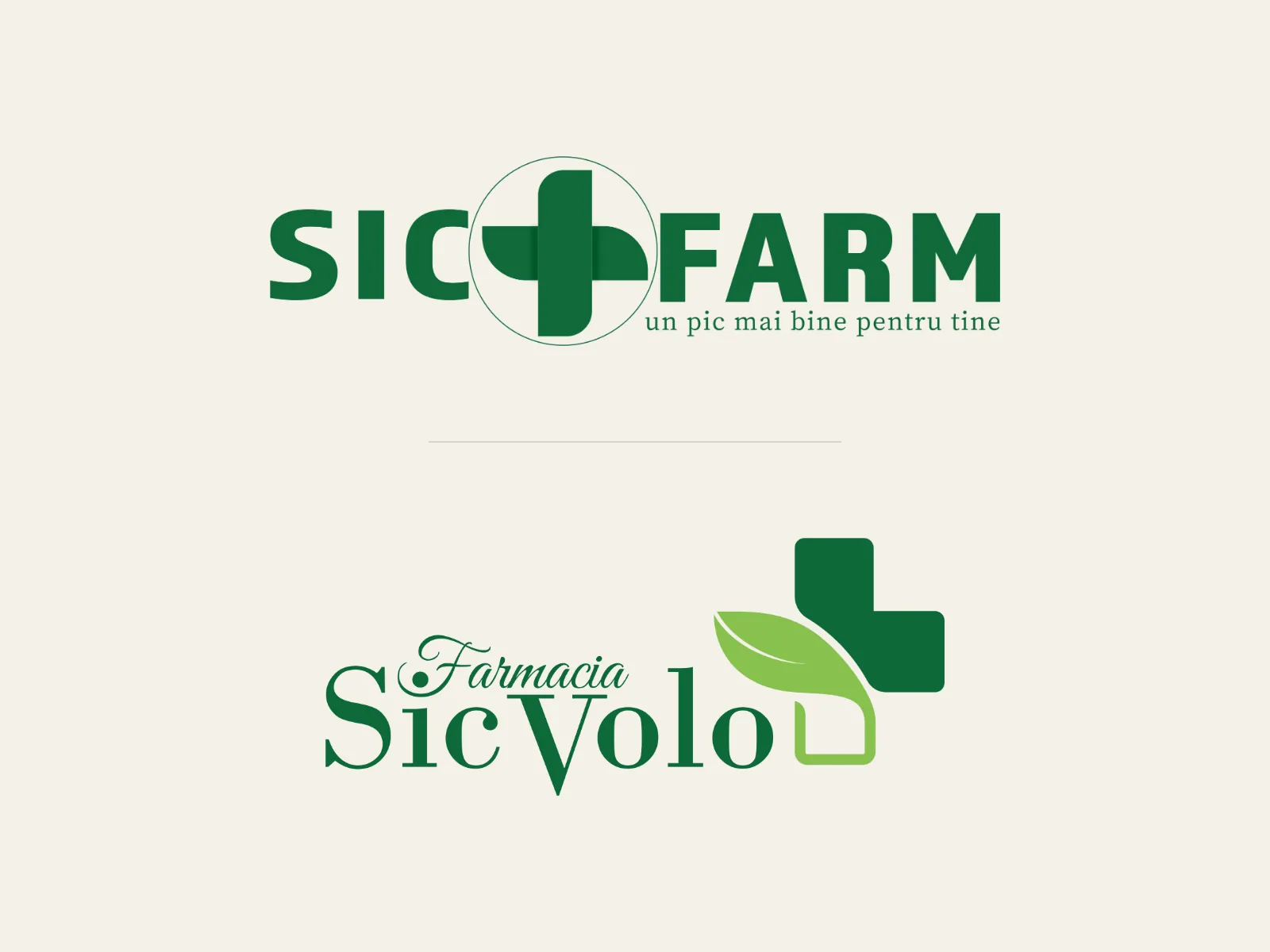 Siglele farmaciilor Sicofarm și Sic Volo — Farmaciile Sicofarm și Sic Volo
