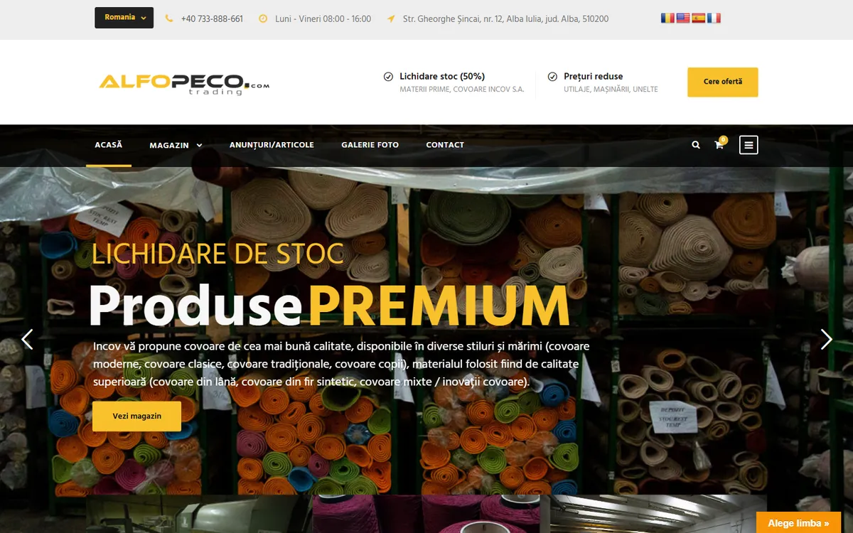 Alfopeco — captură a site-ului
