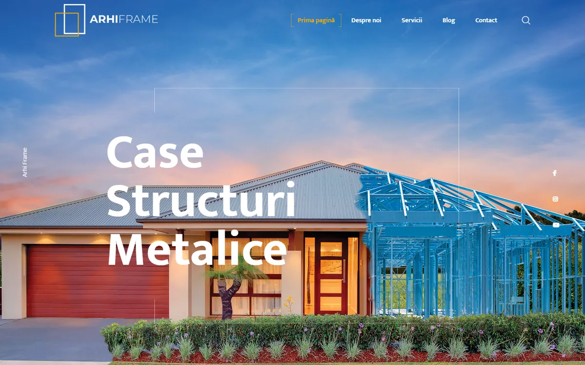 Arhi Frame — captură a site-ului