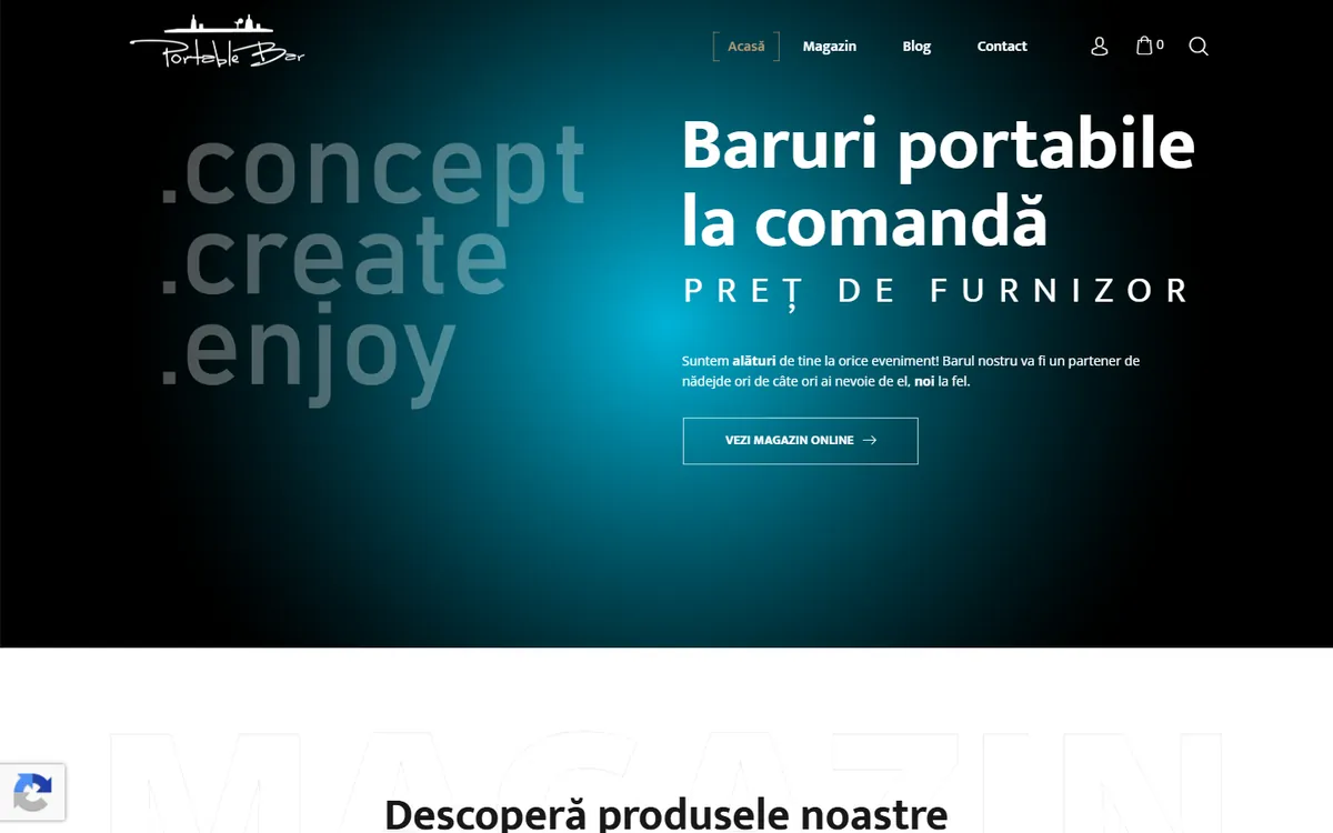 Baruri portabile — captură a site-ului