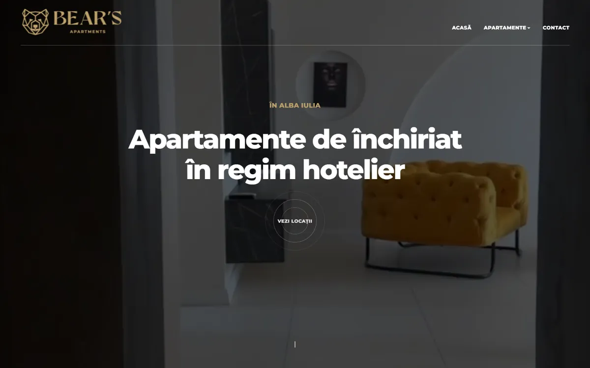 Bear’s Apartments — captură a site-ului