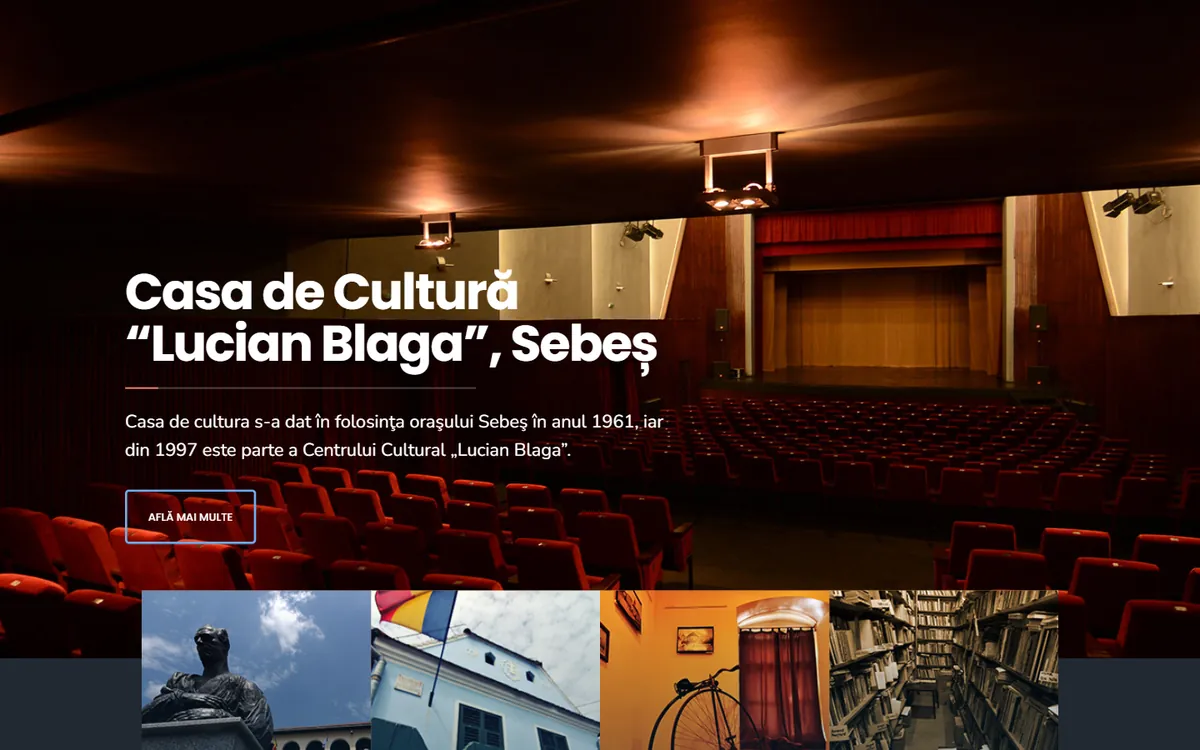 Centrul Cultural „Lucian Blaga” Sebeș — captură a site-ului