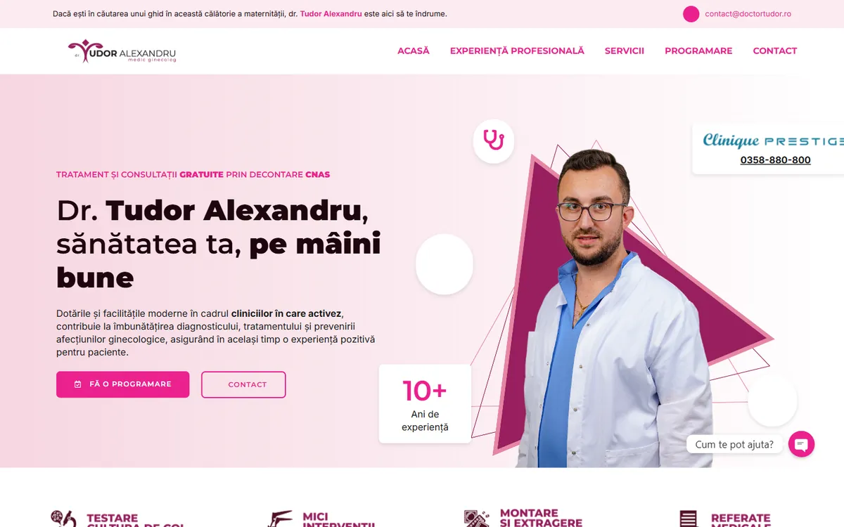 Dr. Tudor Alexandru — captură a site-ului