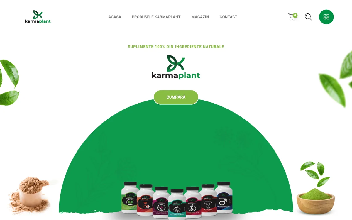 Karmaplant — captură a site-ului
