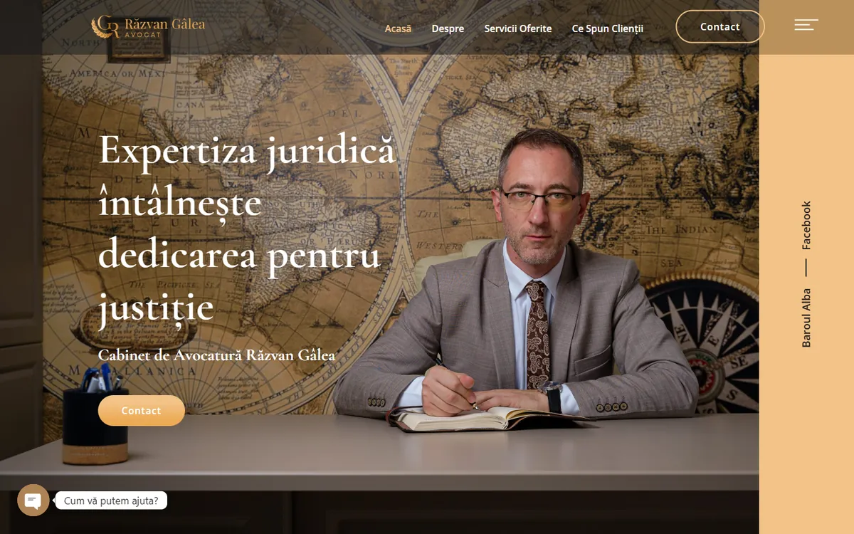 Avocat Răzvan Gâlea — captură a site-ului